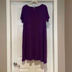 This purple dress is very cute and comfortable!